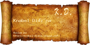 Knabel Diána névjegykártya